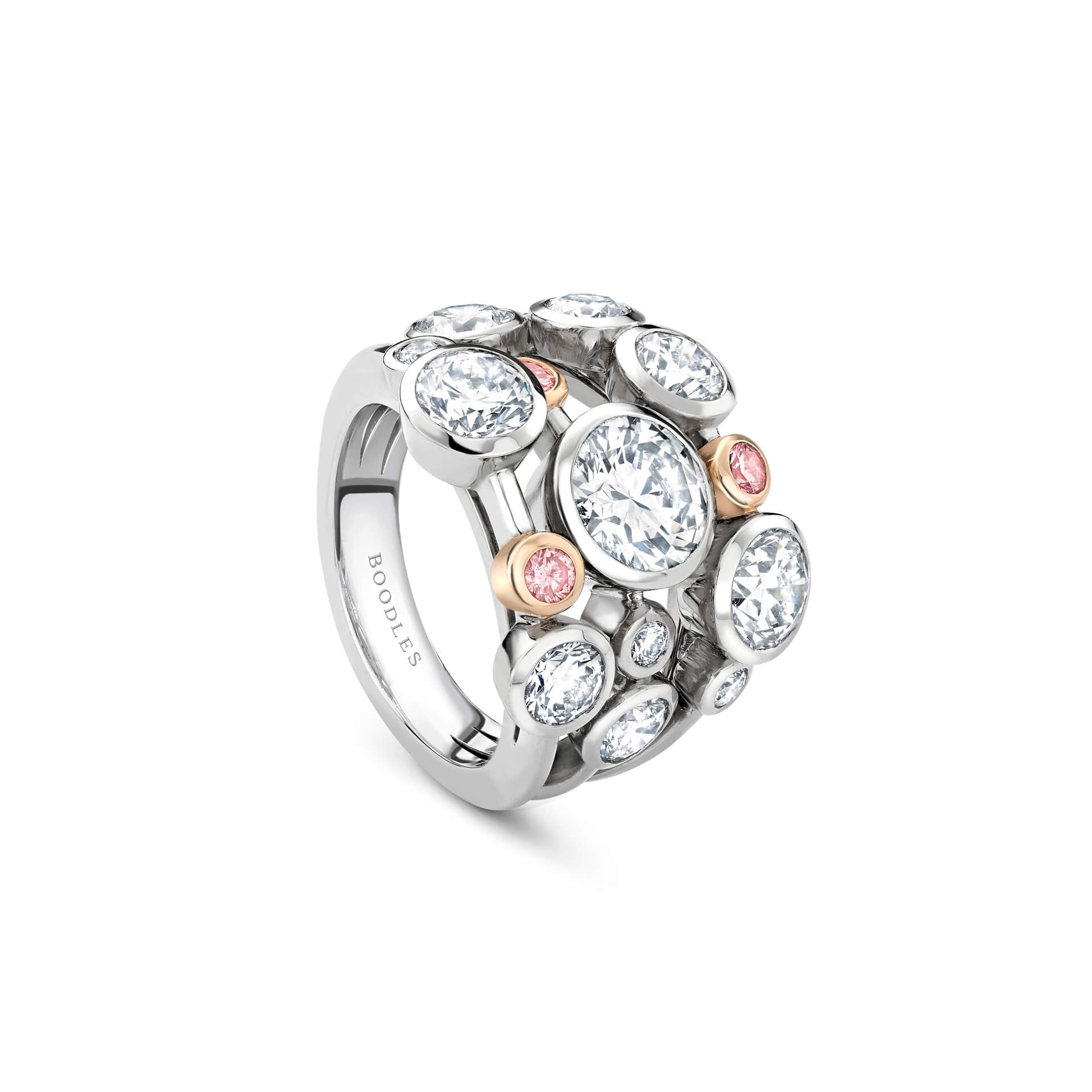Raindance Pink and White Diamond Platinum Ring