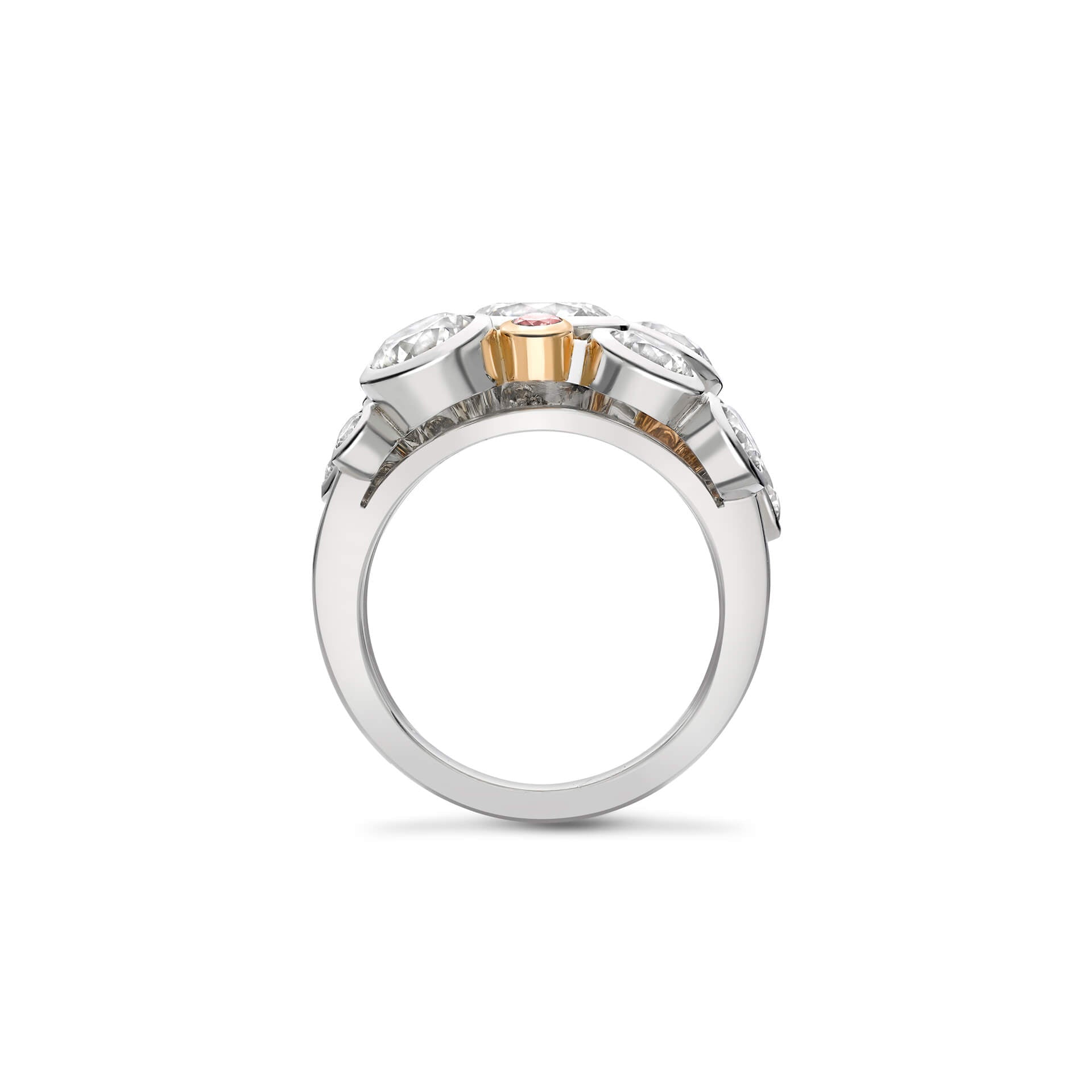 Raindance Pink and White Diamond Platinum Ring