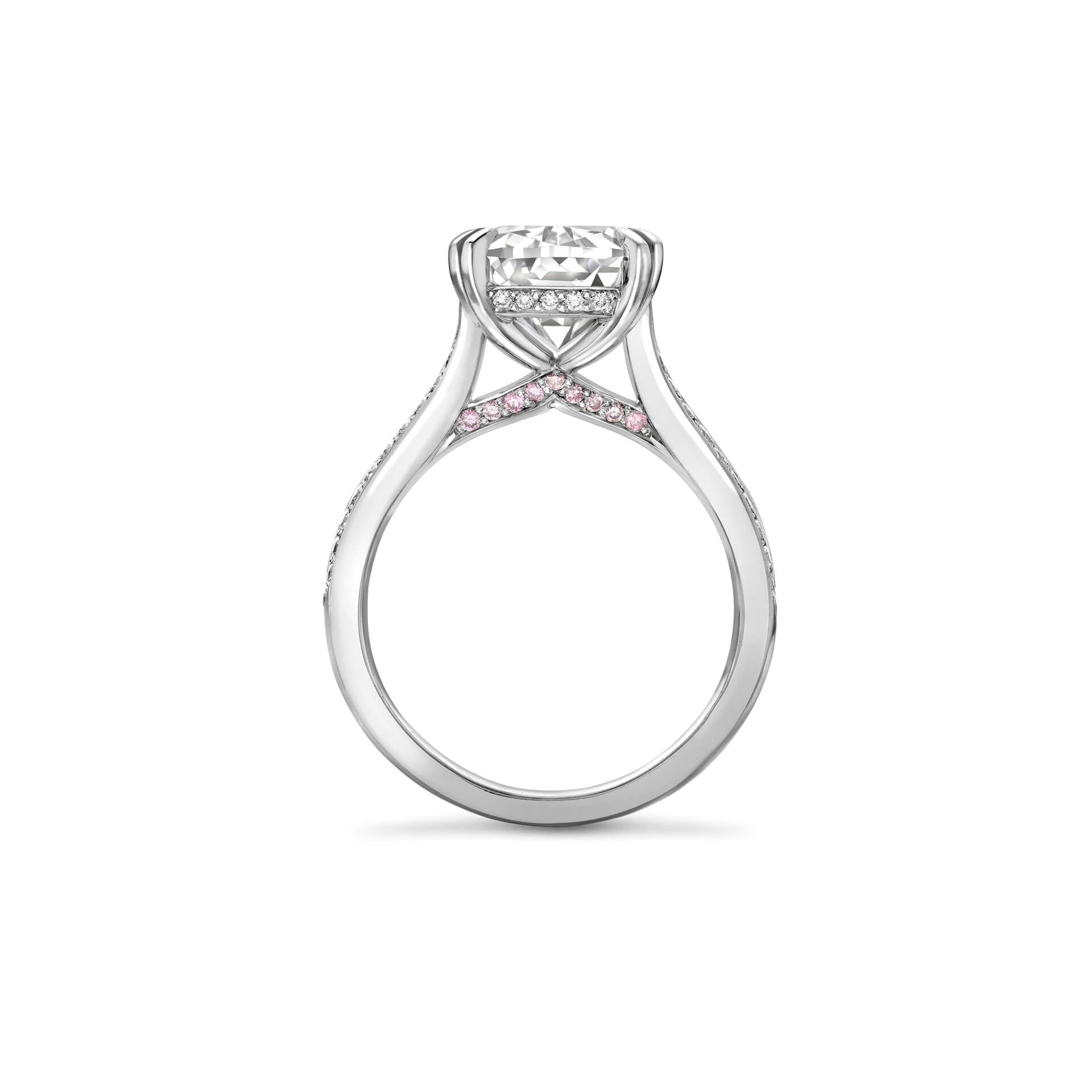 Ashoka Diamond Split Shoulders Platinum Ring