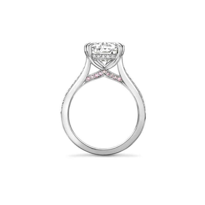Ashoka Diamond Split Shoulders Platinum Ring