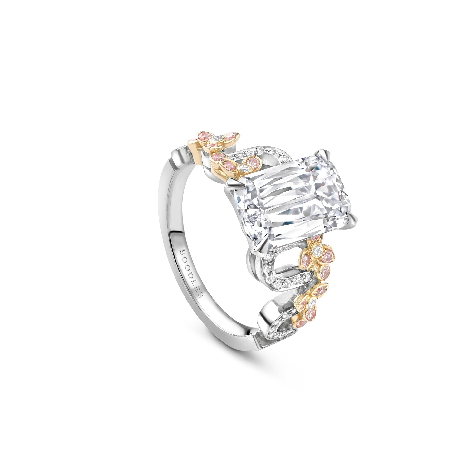 Santorini Ashoka Diamond Platinum and Rose Gold Ring