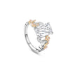 Santorini Ashoka Diamond Platinum and Rose Gold Ring