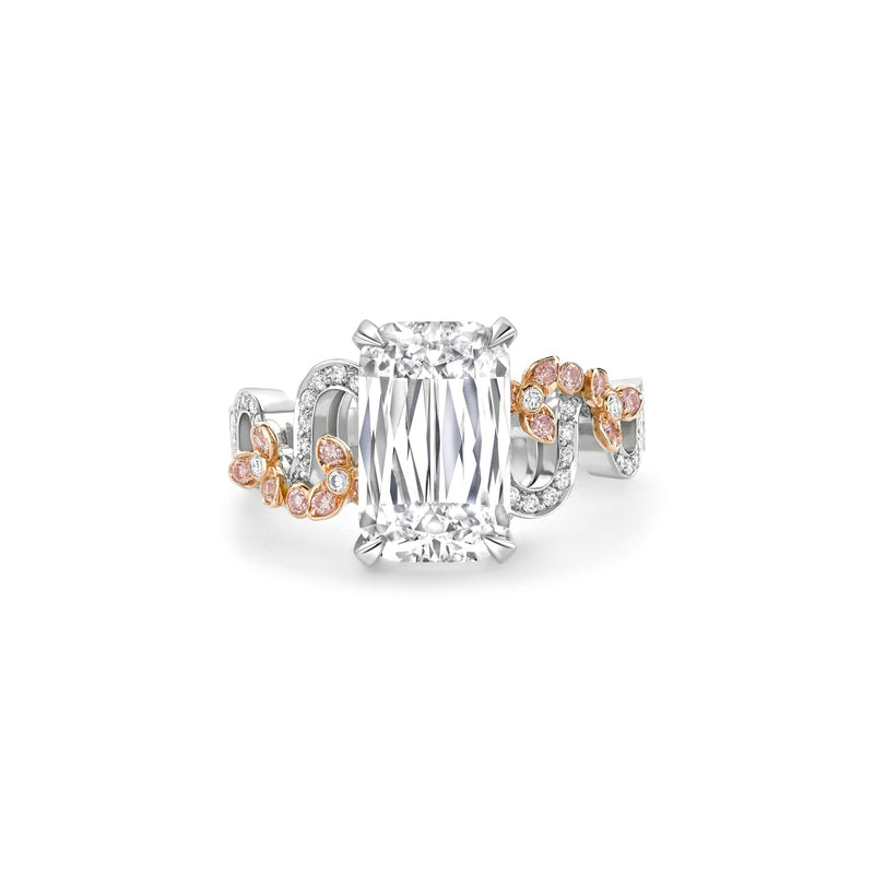 Santorini Ashoka Diamond Platinum and Rose Gold Ring