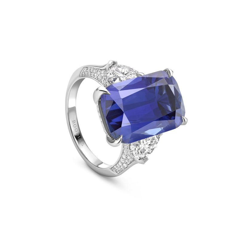 Classic Sapphire Ashoka Platinum Ring