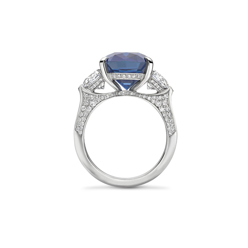 Classic Sapphire Ashoka Platinum Ring