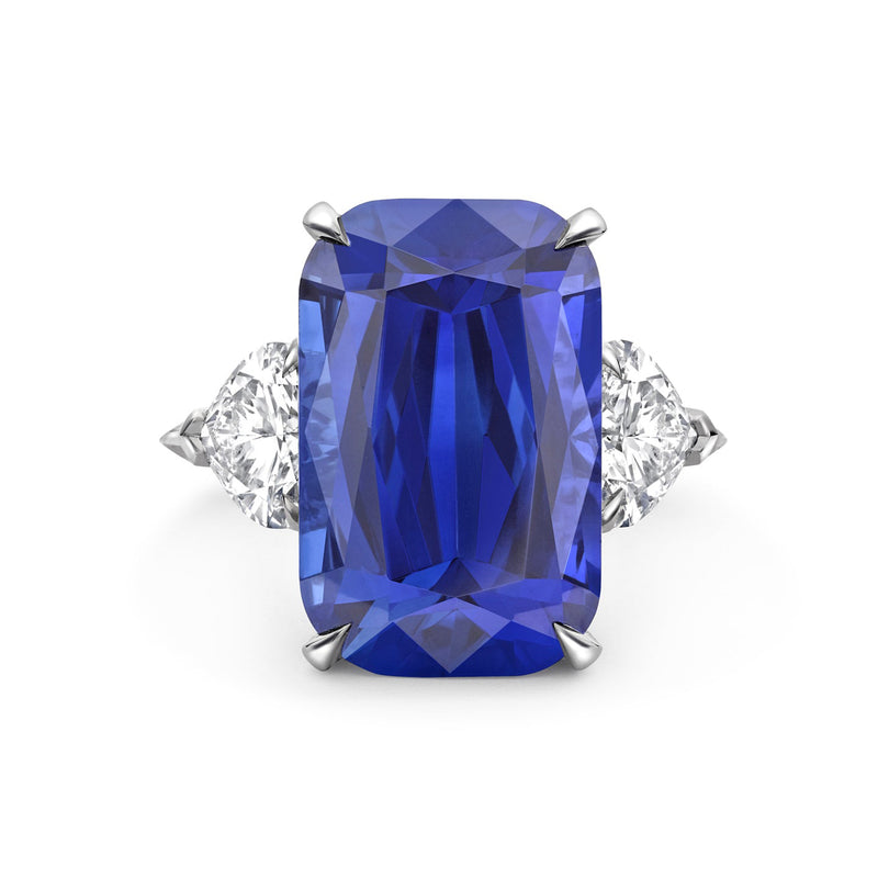 Classic Sapphire Ashoka Platinum Ring