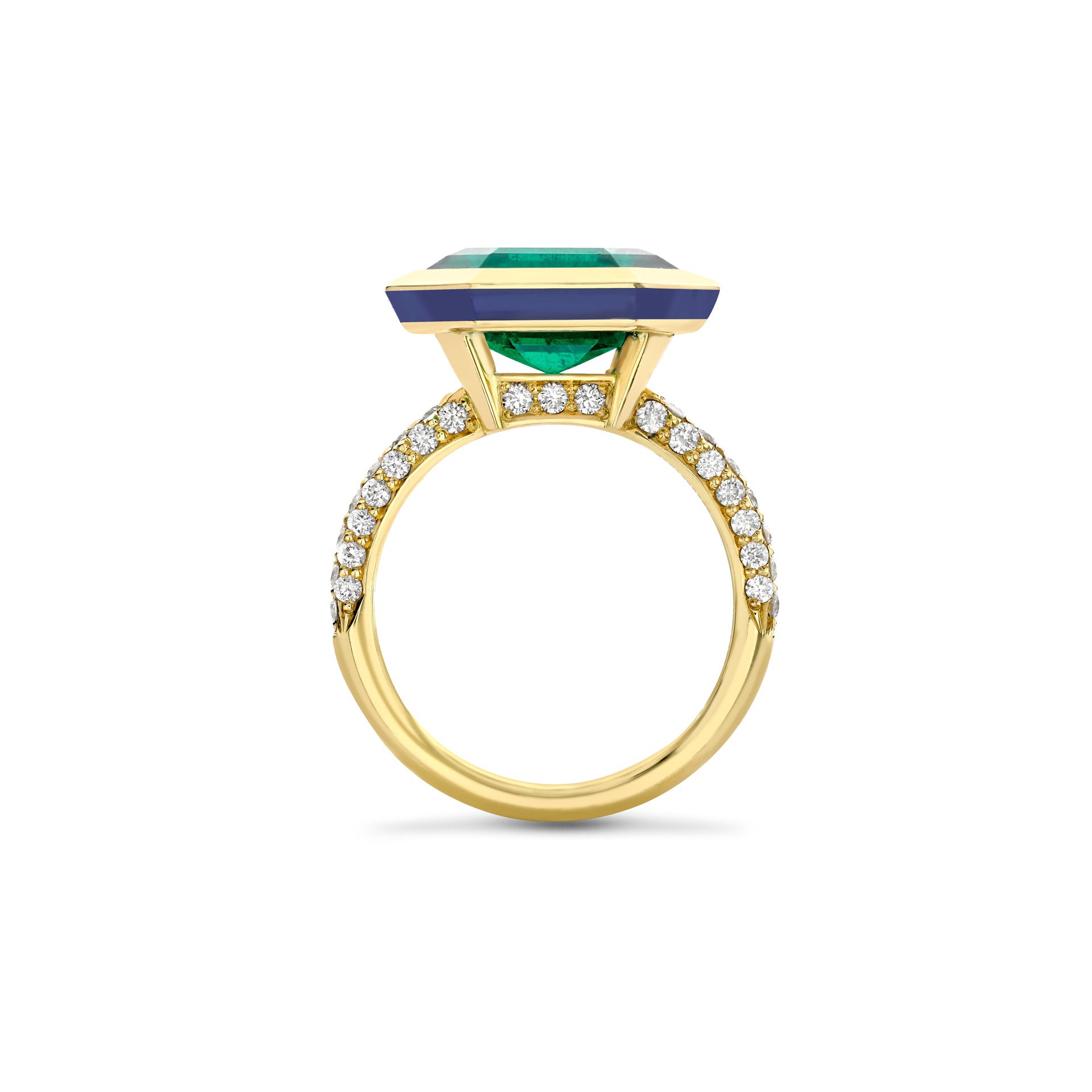 Florentine Emerald Yellow Gold Ring