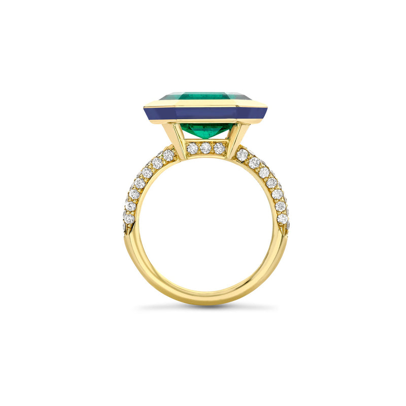 Florentine Emerald Yellow Gold Ring