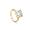 Florentine Princess Cut Yellow Gold Diamond Ring