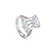 Ashoka Split Shoulder Pink and White Diamond Platinum Ring