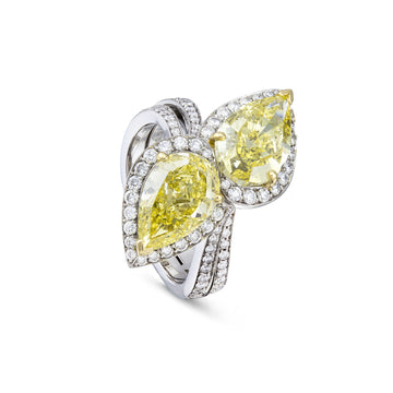 Gemini Yellow Diamond Platinum Ring