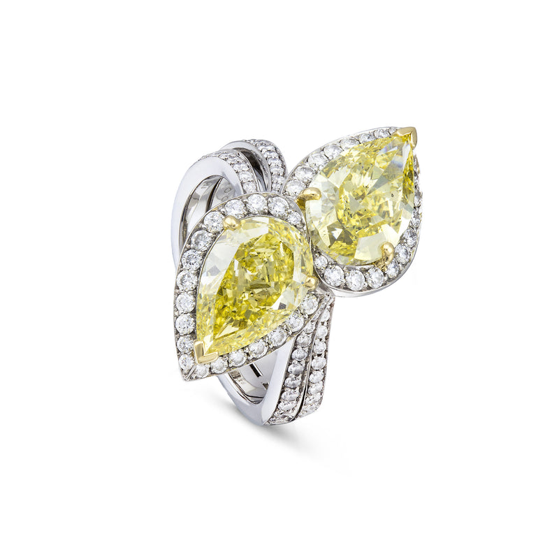 Gemini Yellow Diamond Platinum Ring
