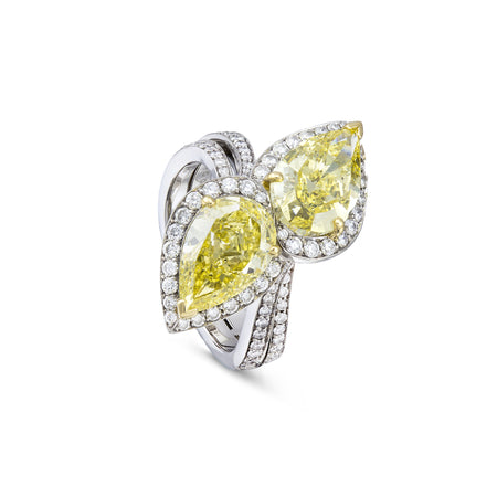 Gemini Yellow Diamond Platinum Ring