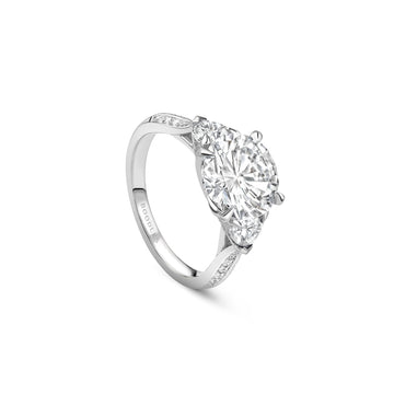 Petal Diamond Platinum Engagement Ring