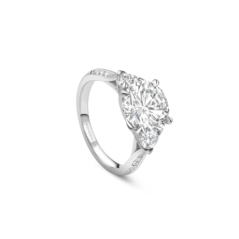 Petal Diamond Platinum Engagement Ring