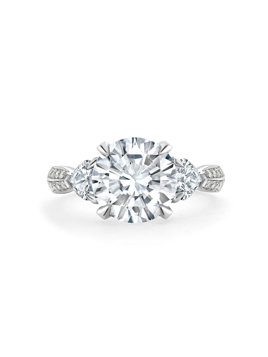 Petal Diamond Platinum Engagement Ring
