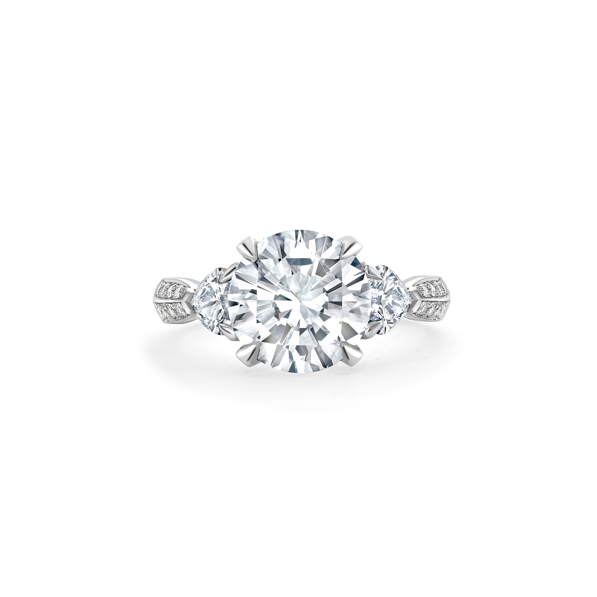 Petal Diamond Platinum Engagement Ring