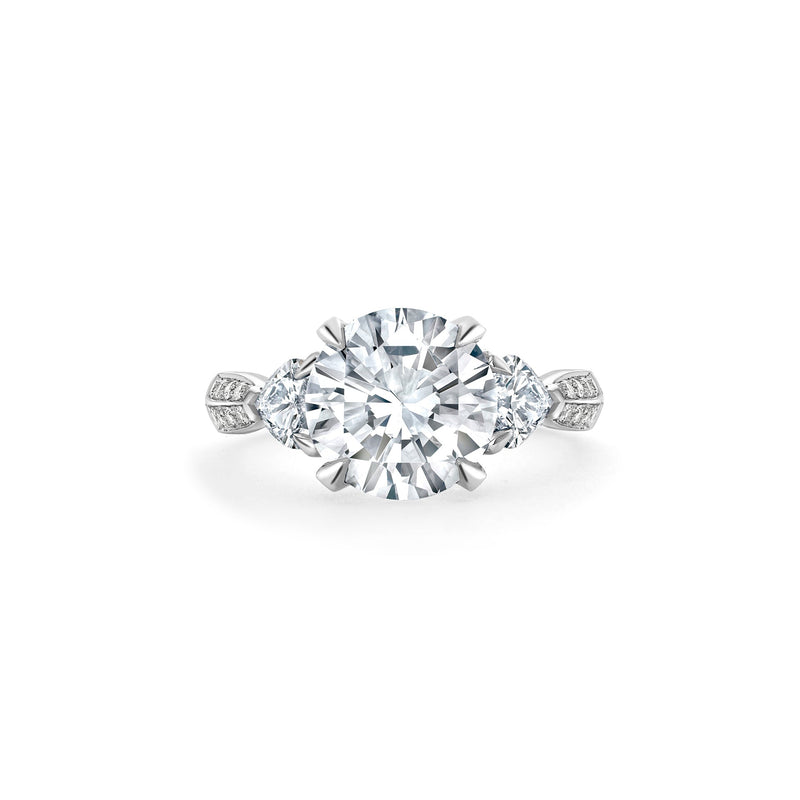 Petal Diamond Platinum Engagement Ring