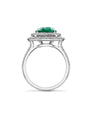 Vintage Oval Emerald Platinum Ring