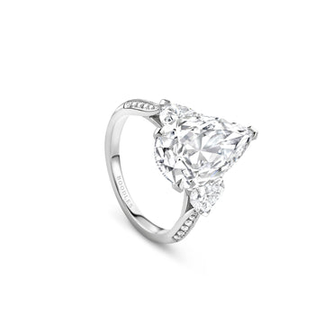 Petal Large Pear Diamond Platinum Ring