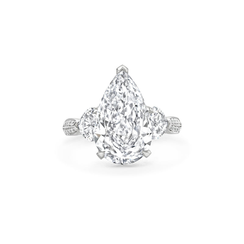 Petal Large Pear Diamond Platinum Ring