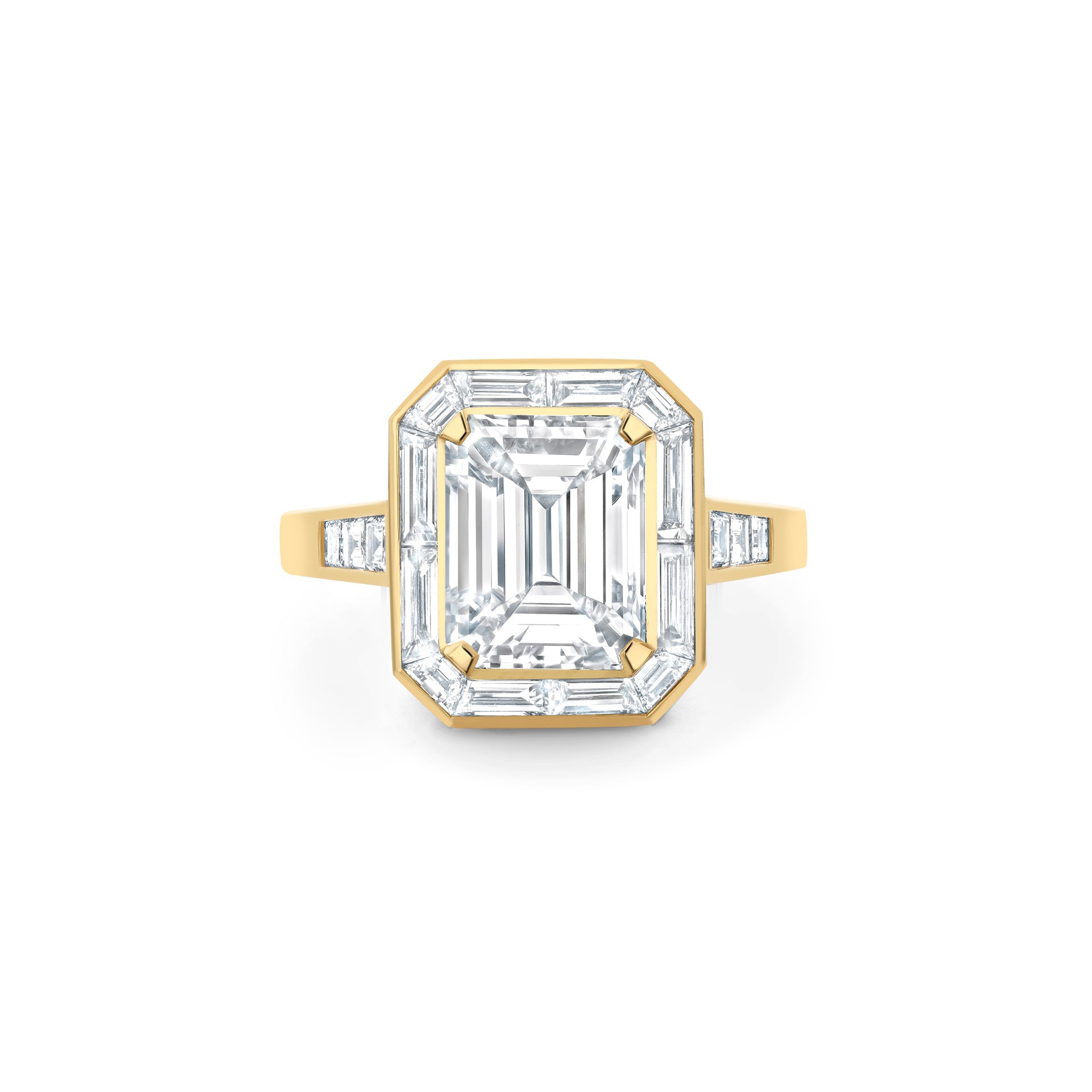 Vintage Emerald Cut Diamond Yellow Gold Ring