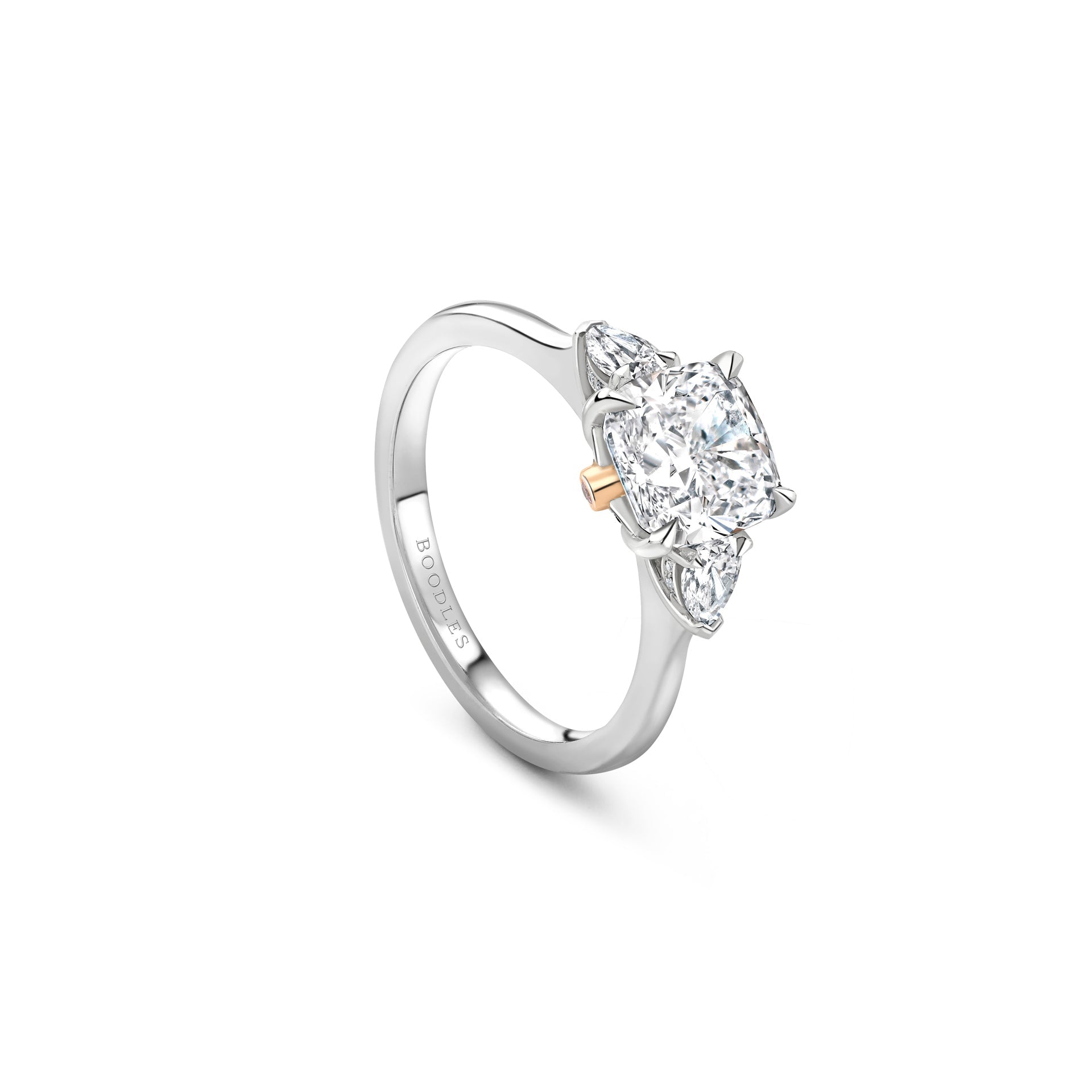 Peace of Mined Petal Diamond Platinum Ring
