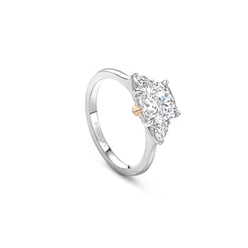 Peace of Mined Petal Diamond Platinum Ring