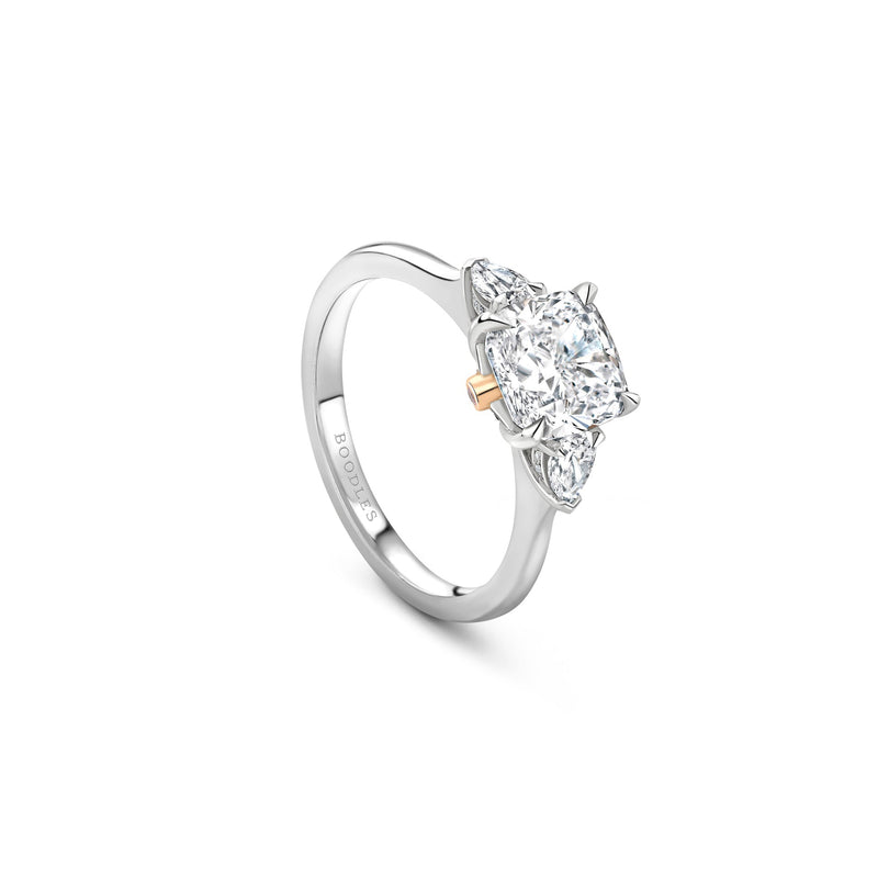 Peace of Mined Petal Diamond Platinum Ring