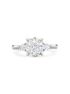Peace of Mined Petal Diamond Platinum Ring