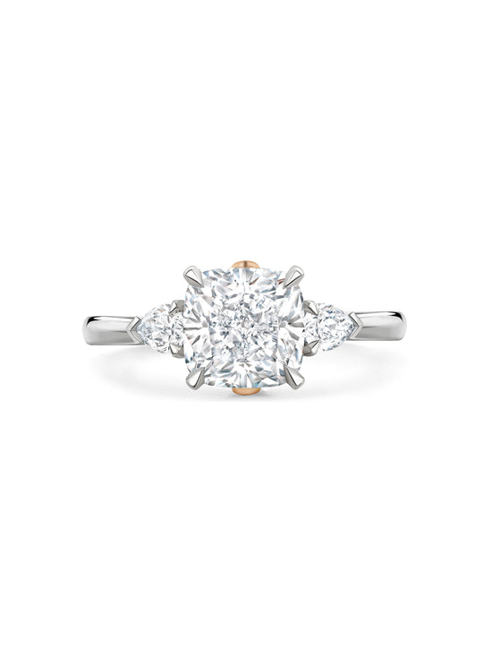 Peace of Mined Petal Diamond Platinum Ring