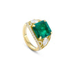 Classic Octagonal Emerald Yellow Gold Ring