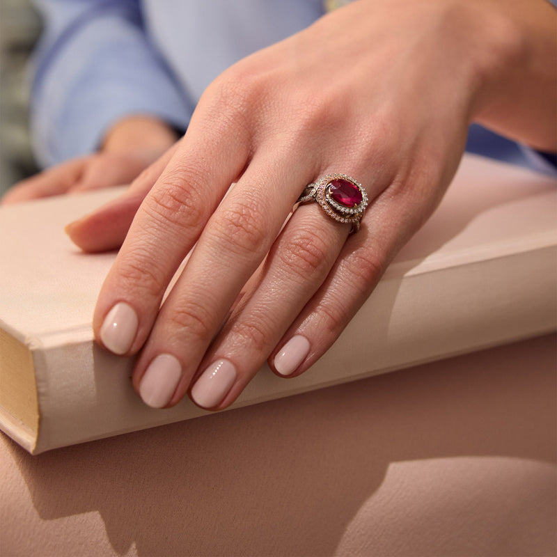 Monaco Oval Ruby and Pink Diamond Ring