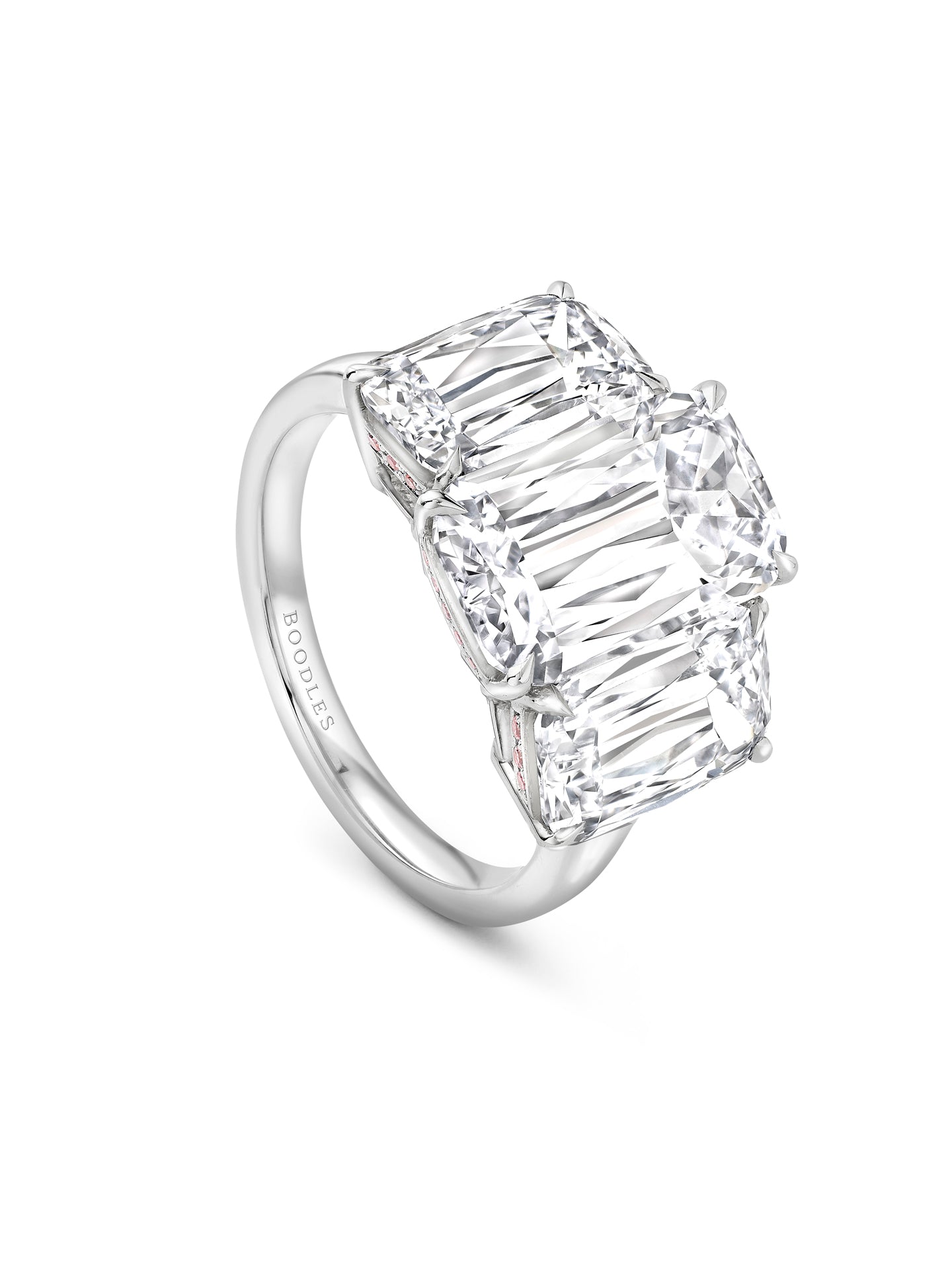Trilogy Large Ashoka Diamond Platinum Ring
