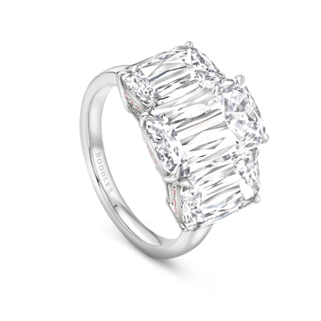 Trilogy Large Ashoka Diamond Platinum Ring