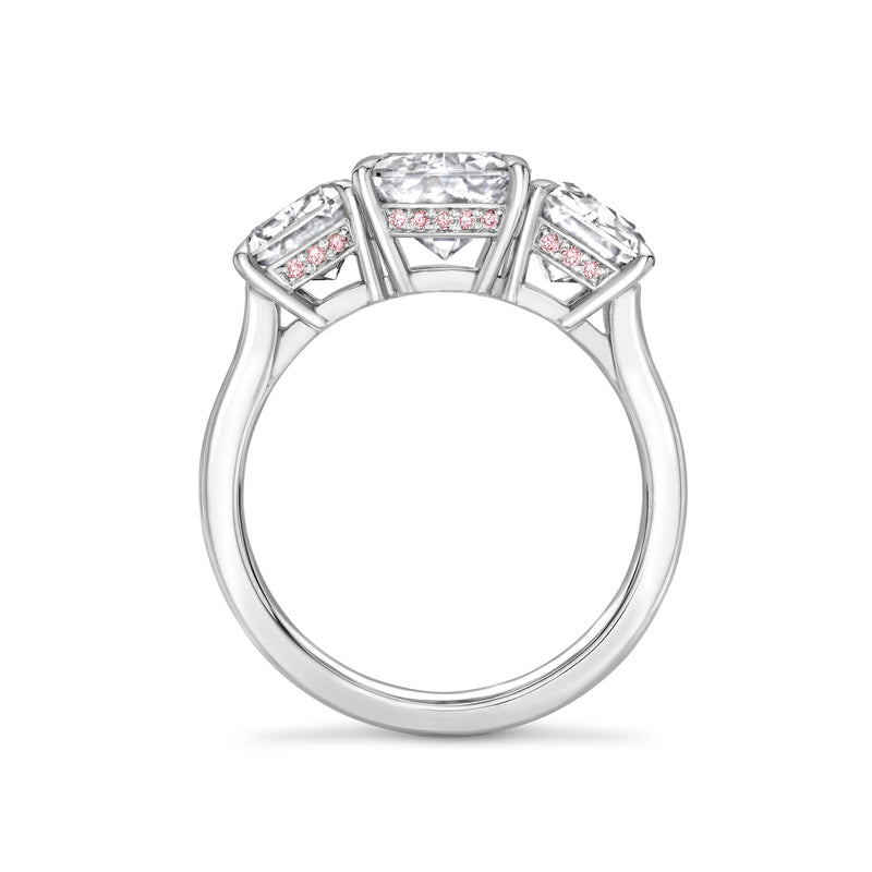 Trilogy Large Ashoka Diamond Platinum Ring