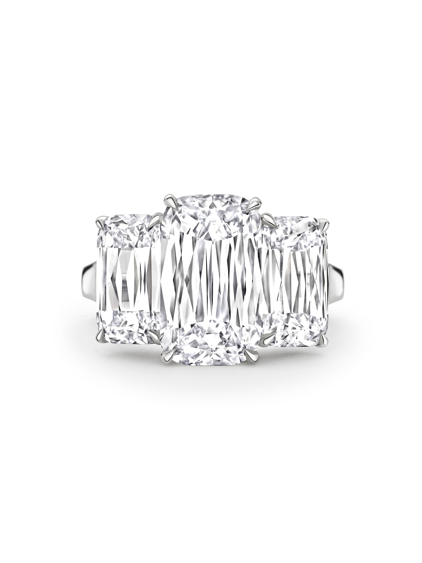 Trilogy Large Ashoka Diamond Platinum Ring