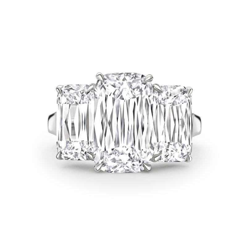 Trilogy Large Ashoka Diamond Platinum Ring