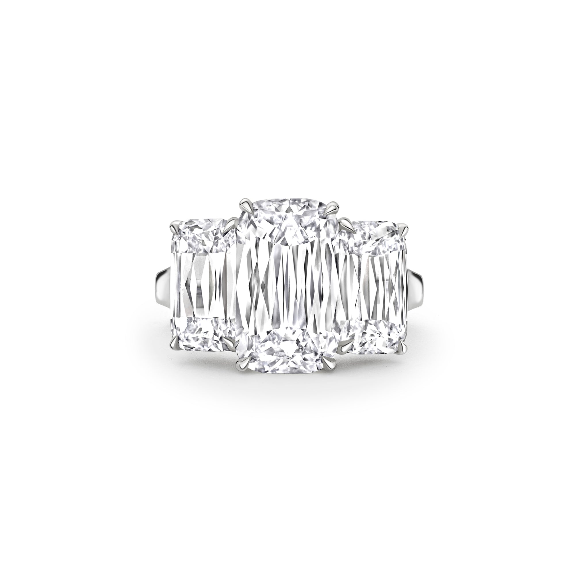 Trilogy Large Ashoka Diamond Platinum Ring