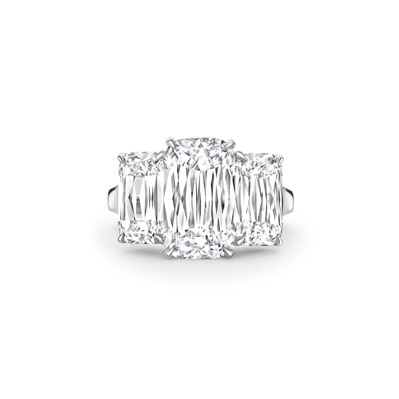 Trilogy Large Ashoka Diamond Platinum Ring