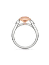 Vintage Pear Pink Diamond Platinum and Rose Gold Ring