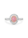 Vintage Oval Pink Diamond Platinum and Rose Gold Ring