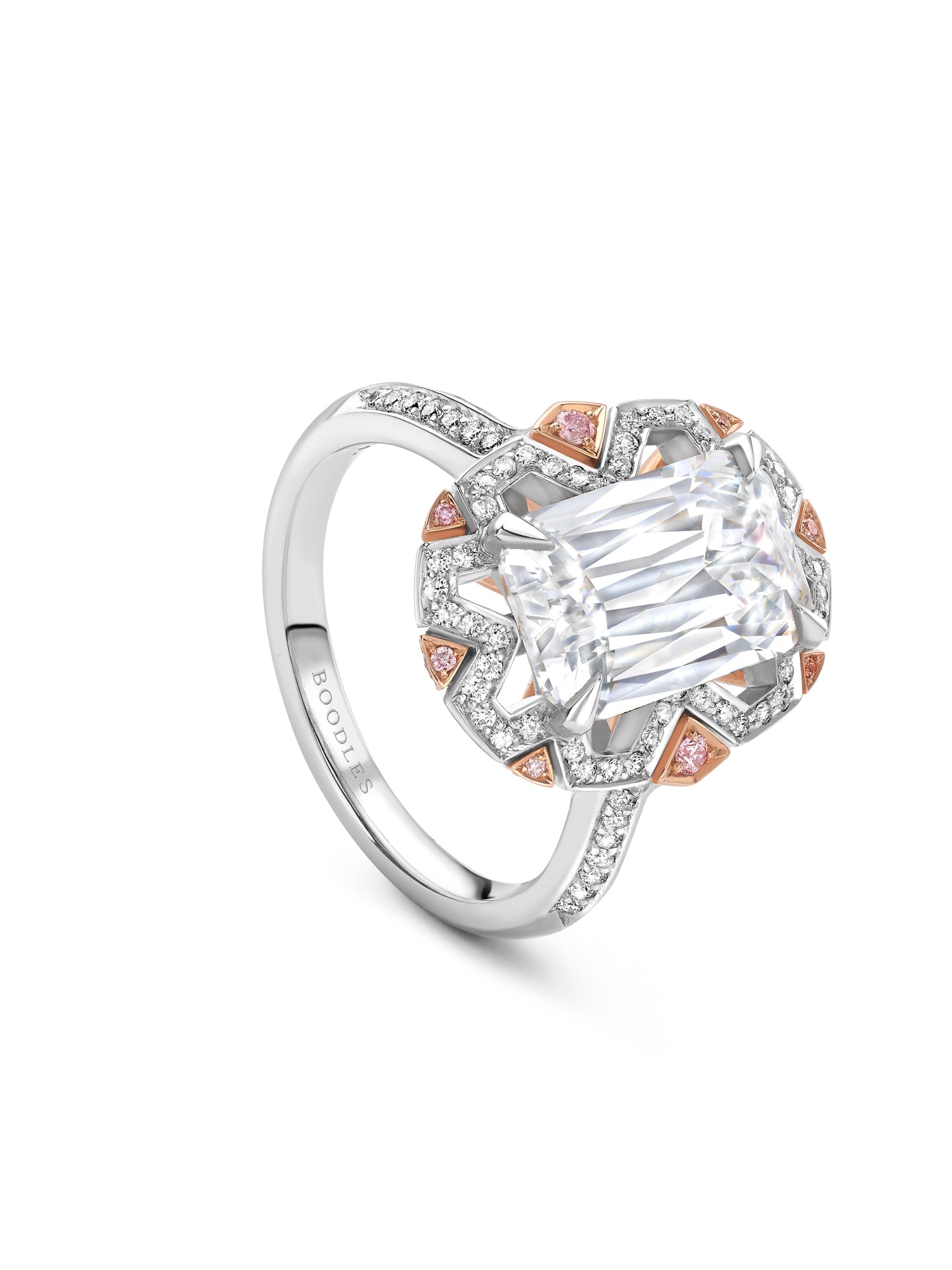 Fifth Avenue Ashoka Diamond Platinum and Rose Gold Ring