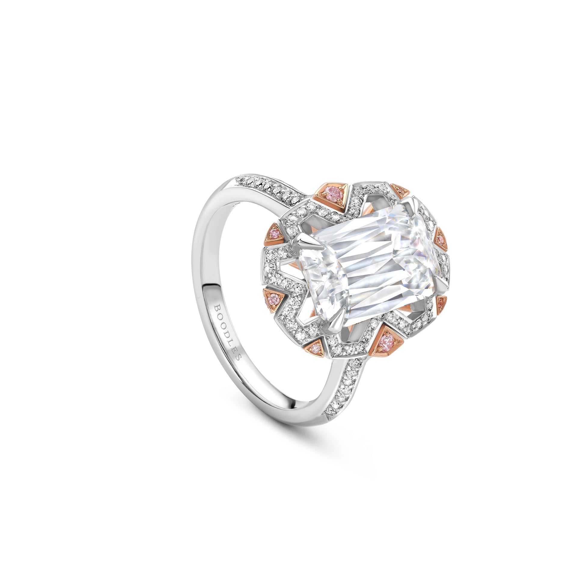 Fifth Avenue Ashoka Diamond Platinum and Rose Gold Ring