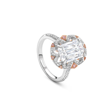Fifth Avenue Ashoka Diamond Platinum and Rose Gold Ring