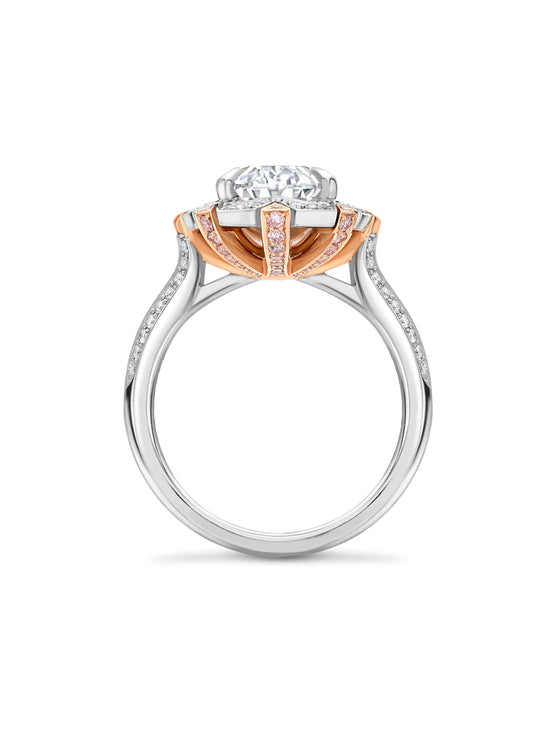 Fifth Avenue Ashoka Diamond Platinum and Rose Gold Ring