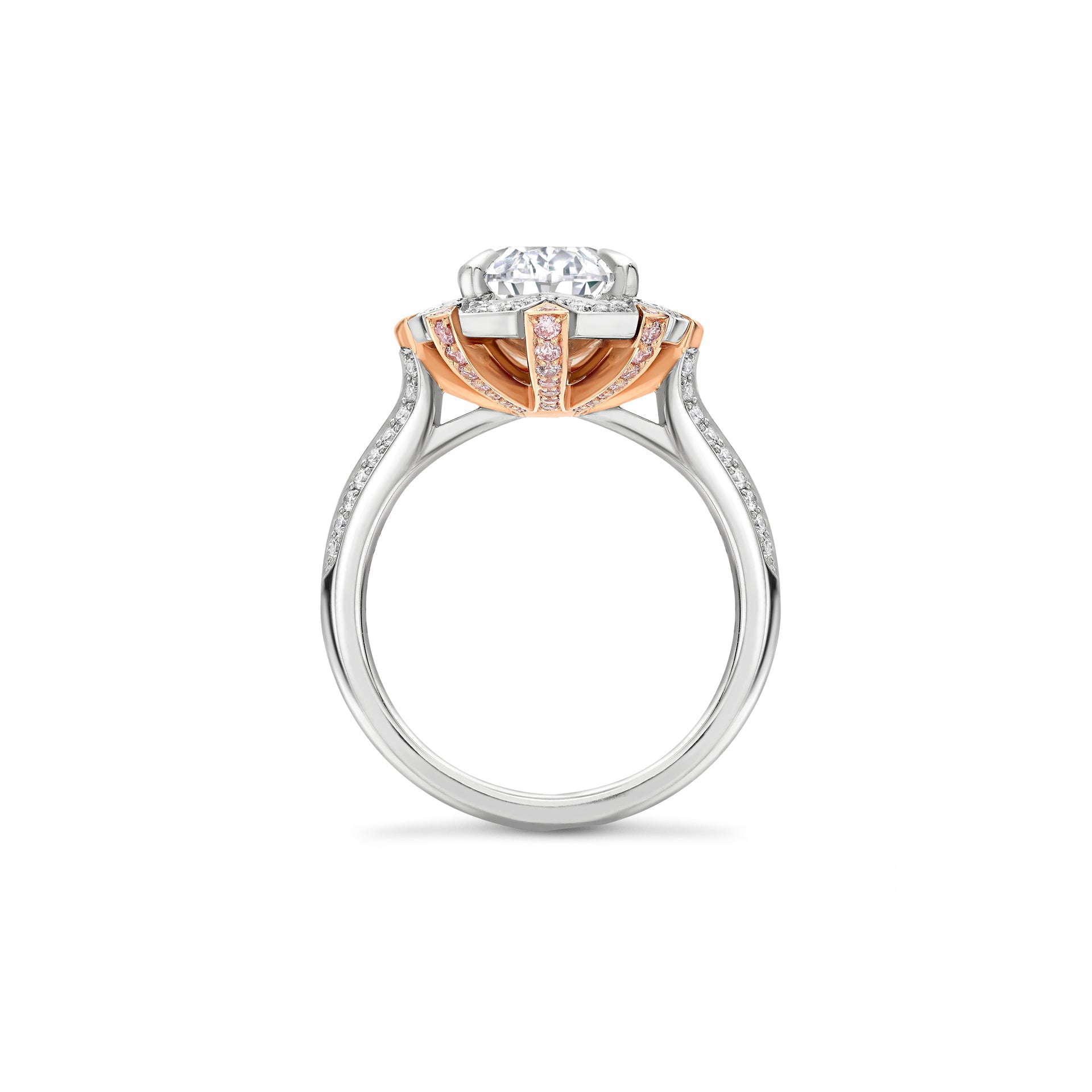 Fifth Avenue Ashoka Diamond Platinum and Rose Gold Ring