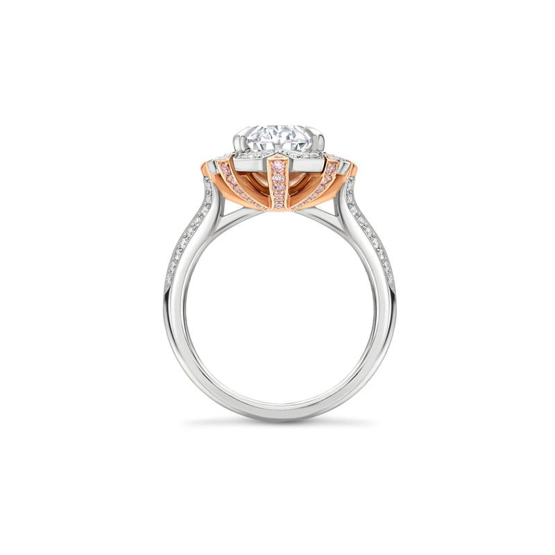 Fifth Avenue Ashoka Diamond Platinum and Rose Gold Ring