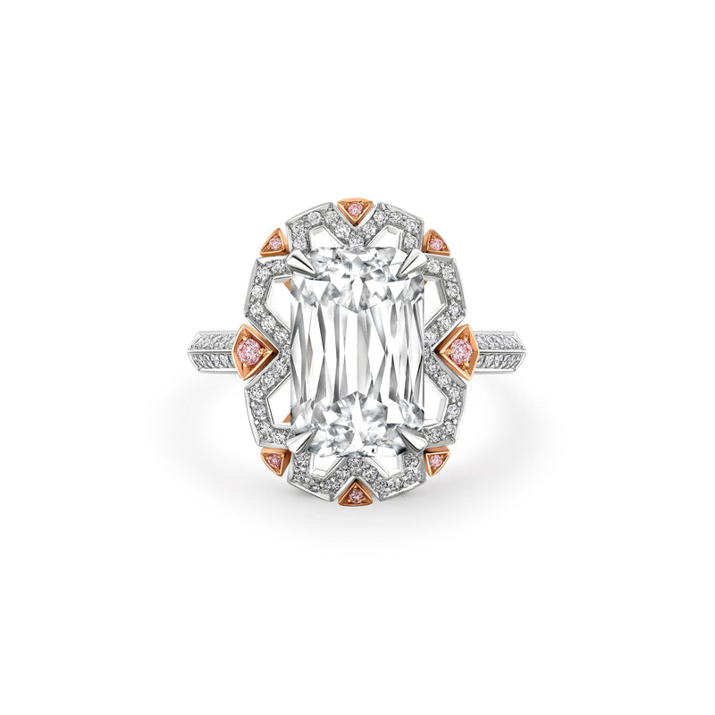 Fifth Avenue Ashoka Diamond Platinum and Rose Gold Ring