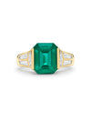 Classic Geometric Emerald Yellow Gold Ring